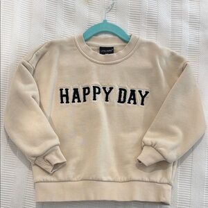 EXCELLENT CONDITION Little Bipsy Beige 'Happy Day' Sweatshirt